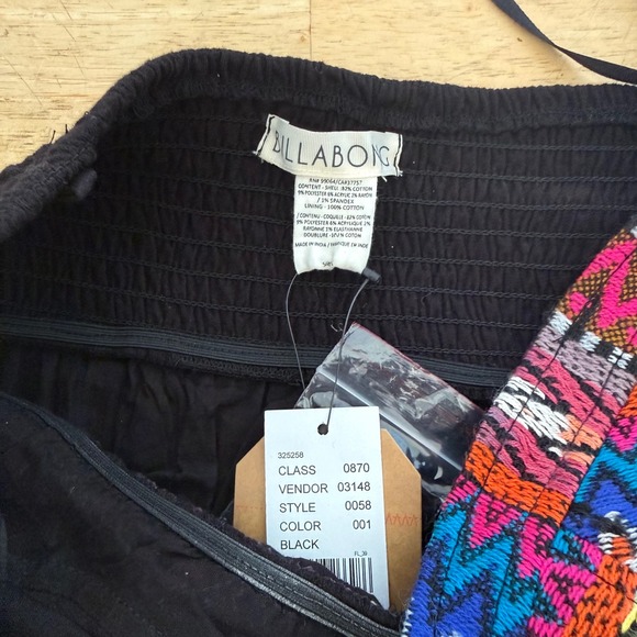 Billabong Womens Black High Low Dress Embroidered Strapless Boho Size Large NEW - Picture 16 of 16